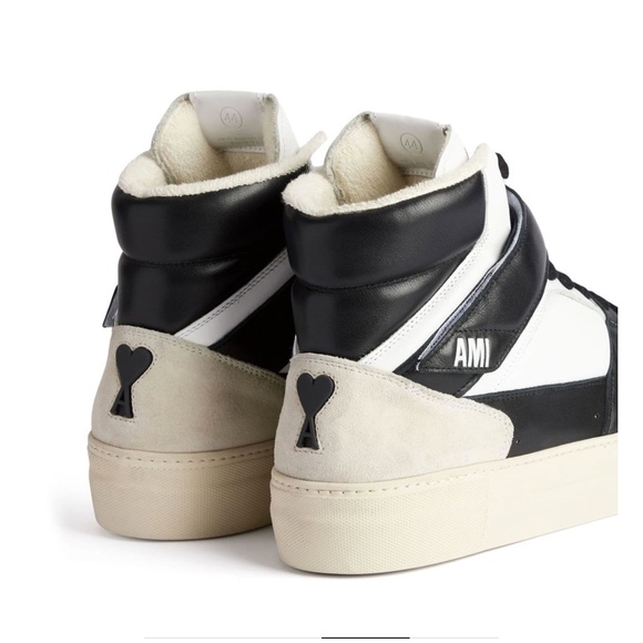 AMI ALEXANDRE MATTIUSSI Black and White ADC Hight Top Sneakers size 36 LIKE NEW - Picture 2 of 12